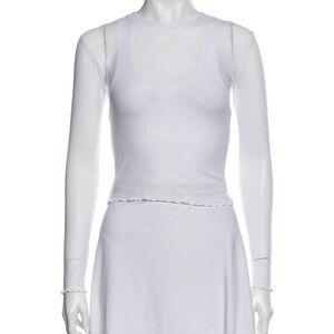 Jade Swim White Sheer Cover Up Top